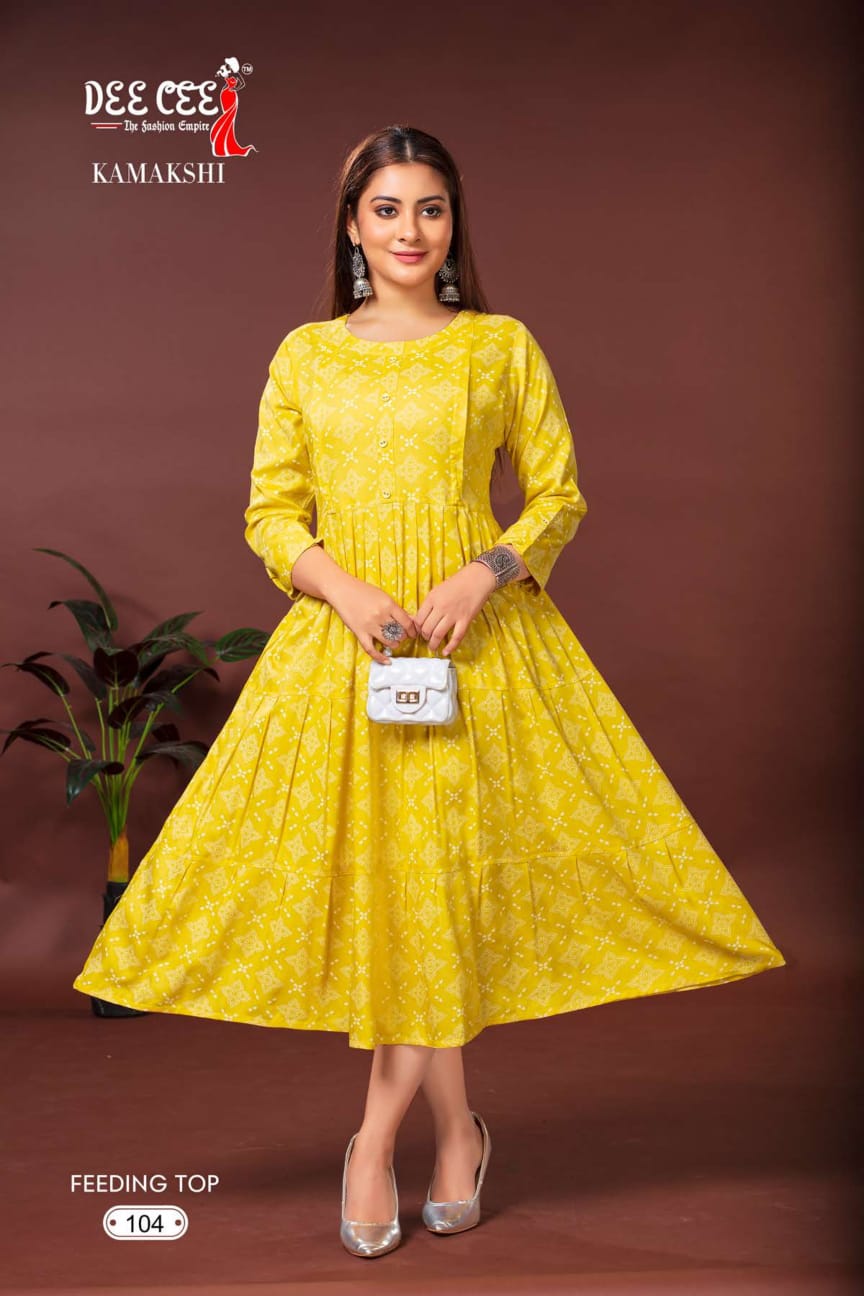 Kamakshi By Deecee Rayon Printed Feeding Kurtis Catalog 